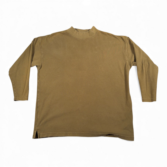 Vintage American Eagle Shirt Adult LARGE Green Mock Neck Military Olive 90s - Picture 1 of 7